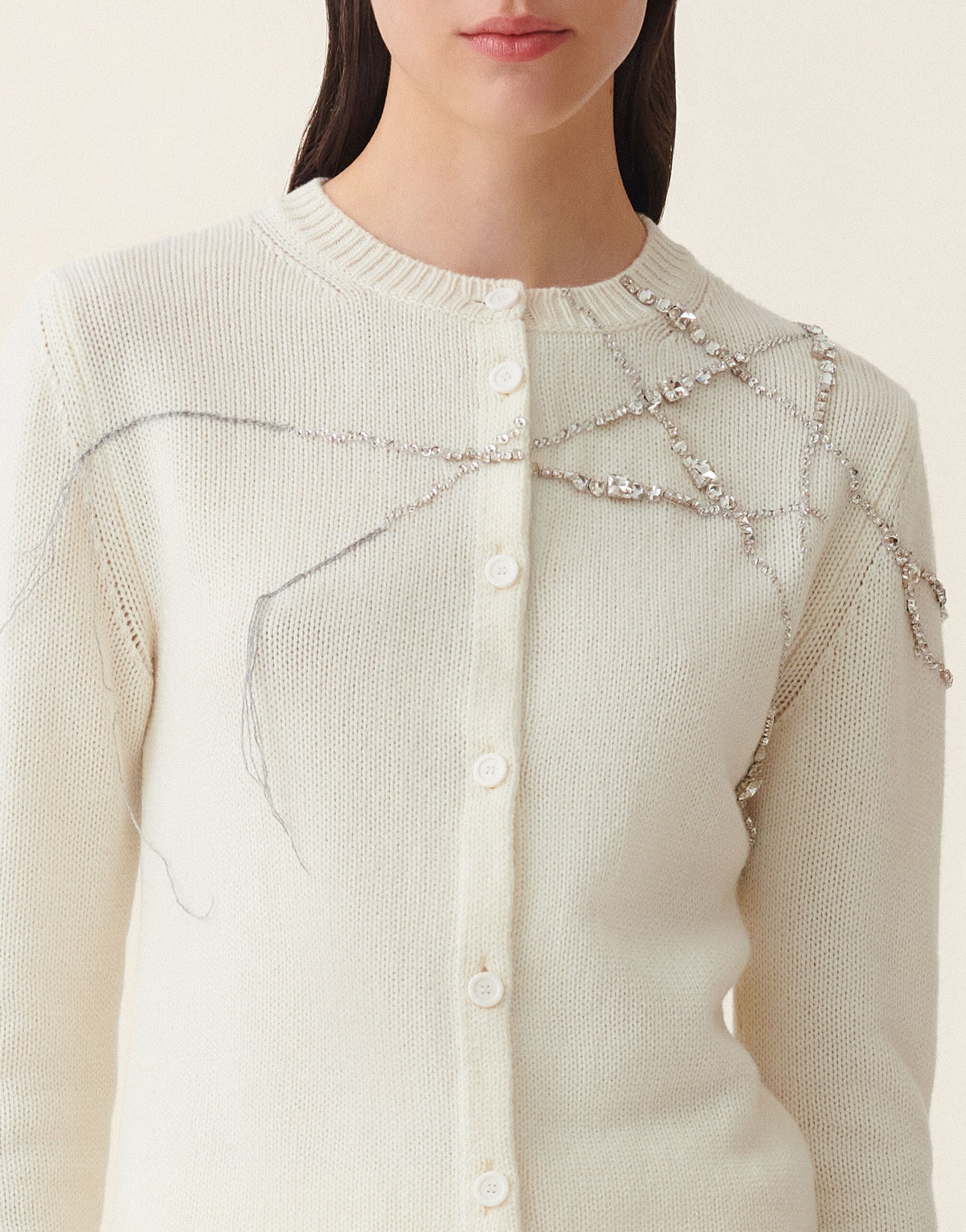 Platinum cardigan, raffia Fabiana Filippi Platinum cardigan, raffia Raffia MAD216F025M2870000