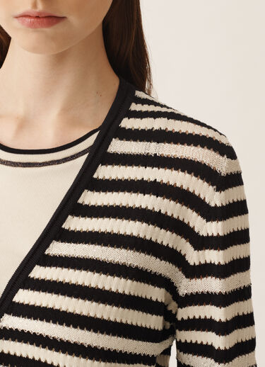 Fabiana Filippi Cardigan en coton biologique avec micro paillettes, beurre et bleu BLEU MINUIT MAD276F471M1660000