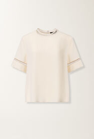 Fabiana Filippi Crepe de chine top, butter White TPD266F289L7750000