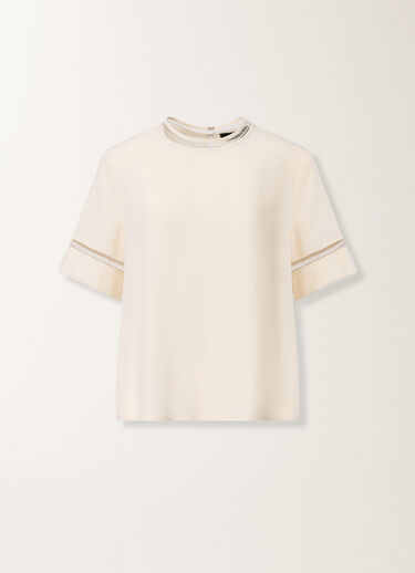 Fabiana Filippi Crepe de chine top, butter White TPD266F289L7750000