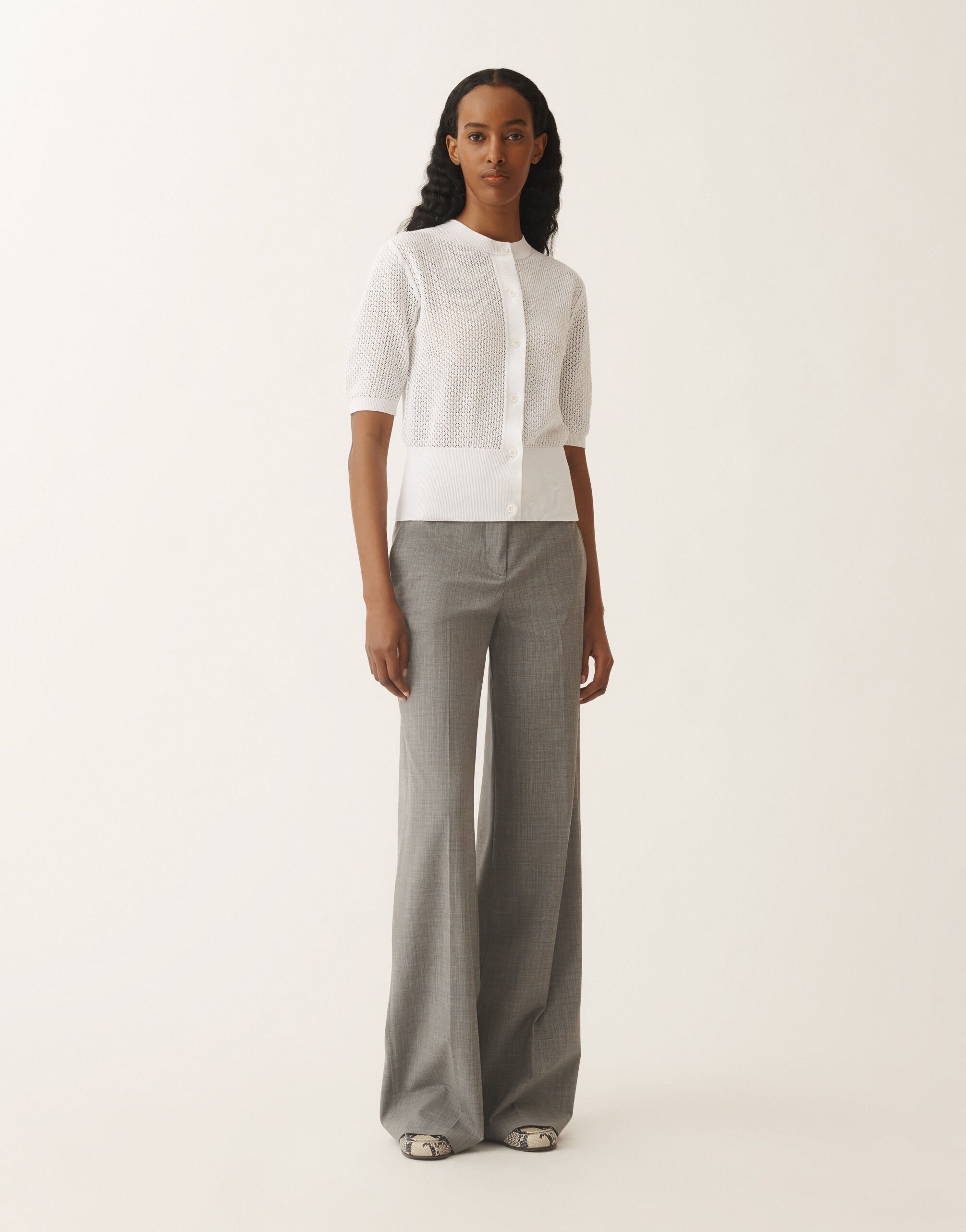 Fabiana Filippi Organic cotton cardigan, optical white WHITE MAD275F501L3340000