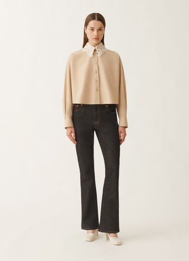 Fabiana Filippi Poplin cropped shirt, maple BEIGE CAD215F313L5710000