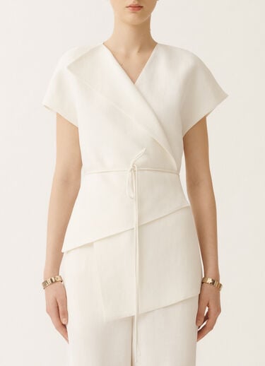 Fabiana Filippi Wickeltop aus Leinen und Viskose, weiß WEISS TPD275F731D5440000