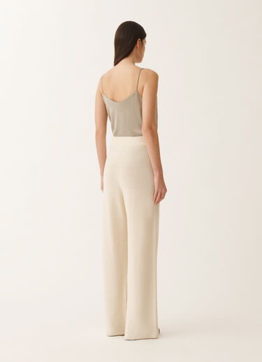 Fabiana Filippi Cotton and linen trousers with sequins, vanilla VANILLA PAD265F351D2730000