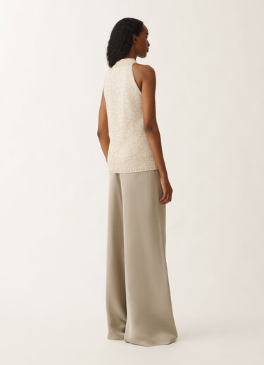 Fabiana Filippi Cotton knitted vest top with sequins, vanilla VANILLA MAD275F552L3310000