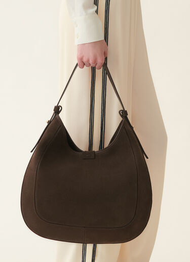 Hobo bag en daim, ébène Fabiana Filippi Hobo bag en daim, ébène ébène BGD216A803M5340000