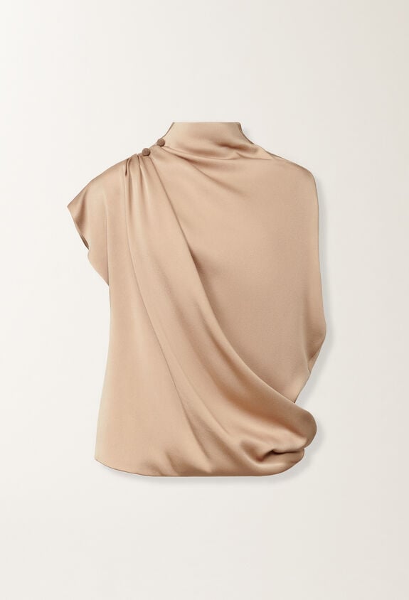 Fabiana Filippi Envers satin top, maple BEIGE TPD215F298L5960000
