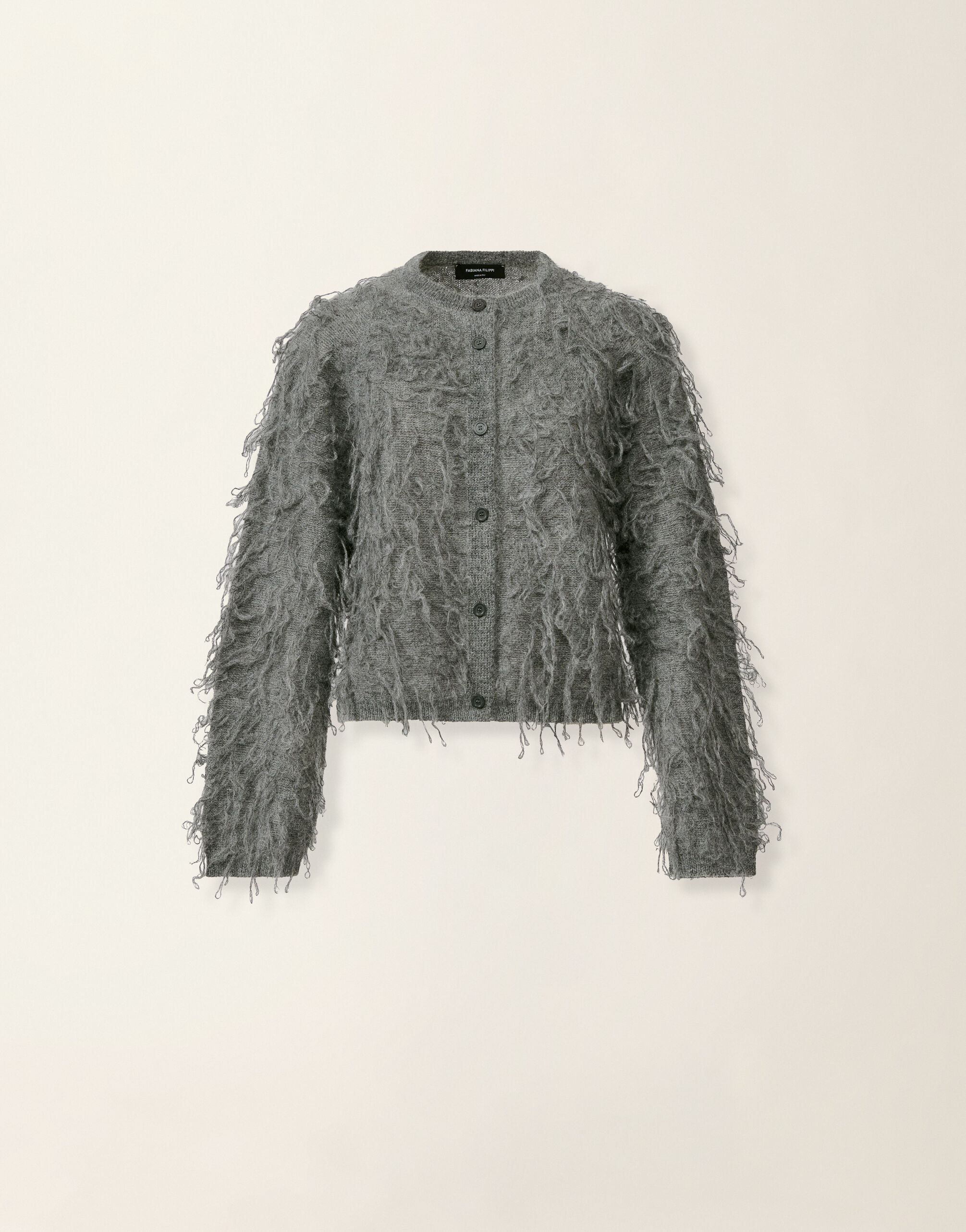 Fabiana Filippi Mohair cardigan, charcoal Charcoal MAD226F465D9360000