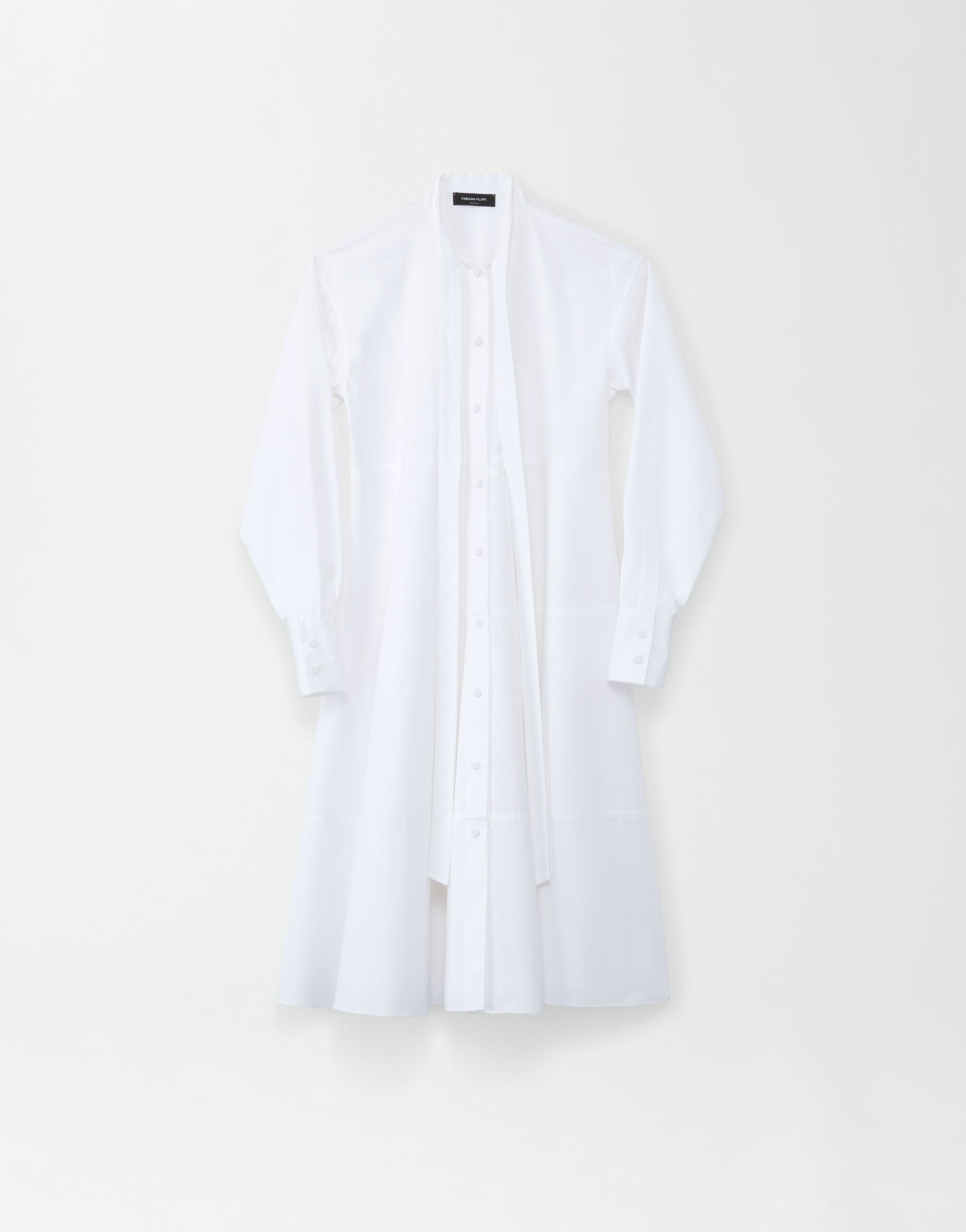 Fabiana Filippi Robe-chemise en popeline, blanc optique ABD274F499H4800000