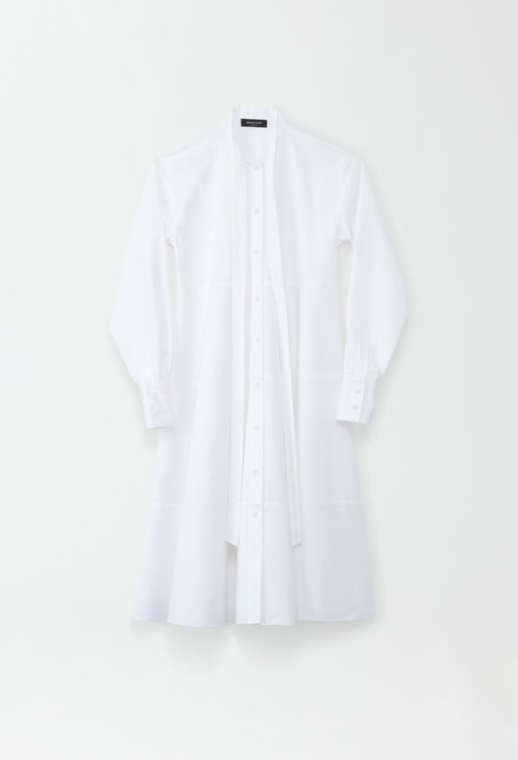 Fabiana Filippi COMPACT POPLIN TIERED SHIRT DRESS OPTICAL WHITE ABD274F482D6140000