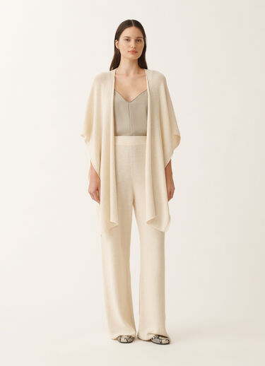 Fabiana Filippi Cotton and linen trousers with sequins, vanilla VANILLA PAD265F351D2730000