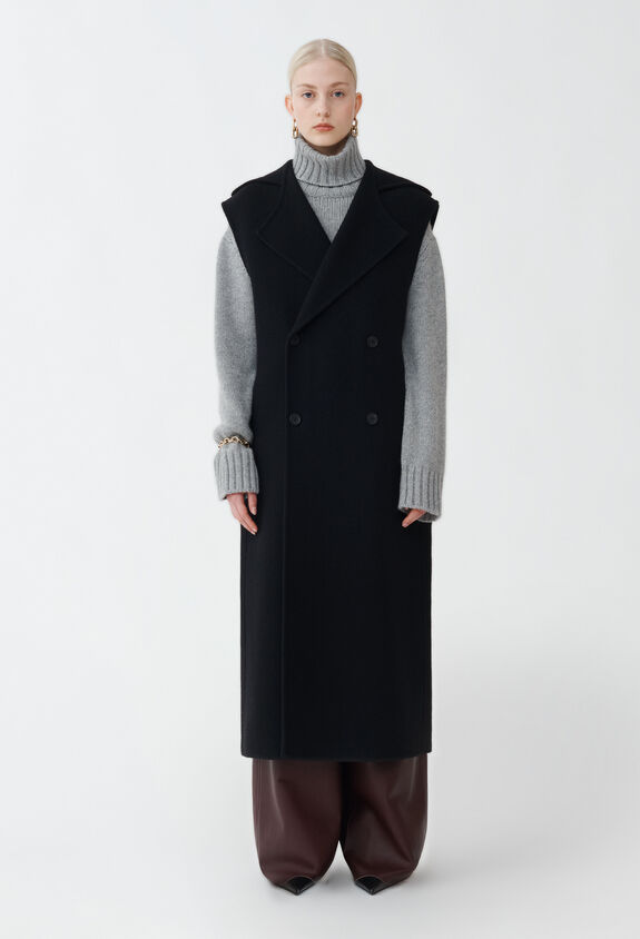 Fabiana Filippi BOILED DOUBLE LONG HOODED VEST BLACK CTD214F212D7520000