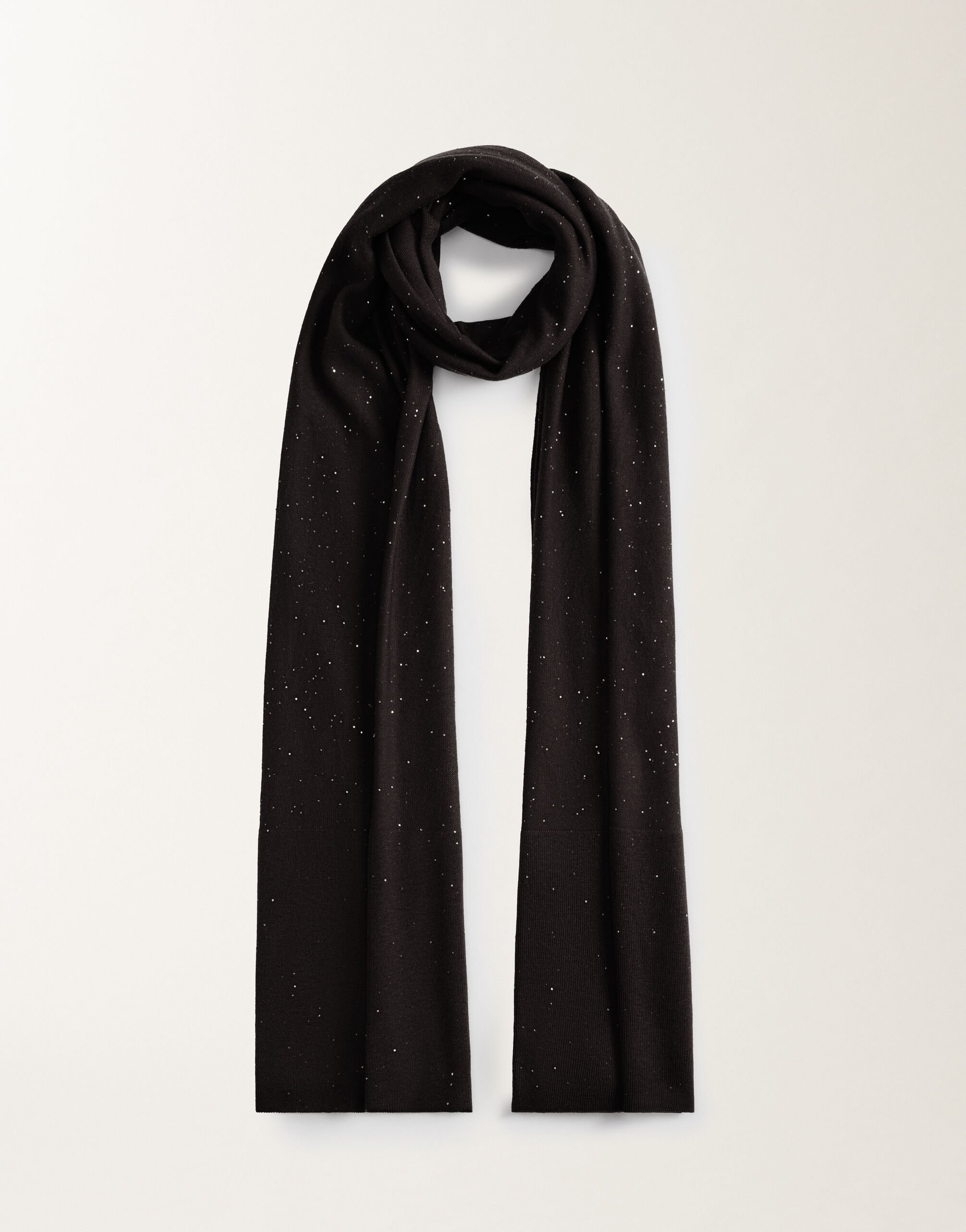 Fabiana Filippi Wool scarf with sequins, black BLACK SAD215A873L5570000