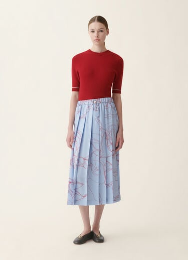 Fabiana Filippi Gonna midi in twill di seta, azzurro Azzurro GND216F339M3070000