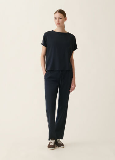 Fabiana Filippi T-shirt en jersey de coton côtelé, bleu nuit Bleu nuit JED216F119M3280000