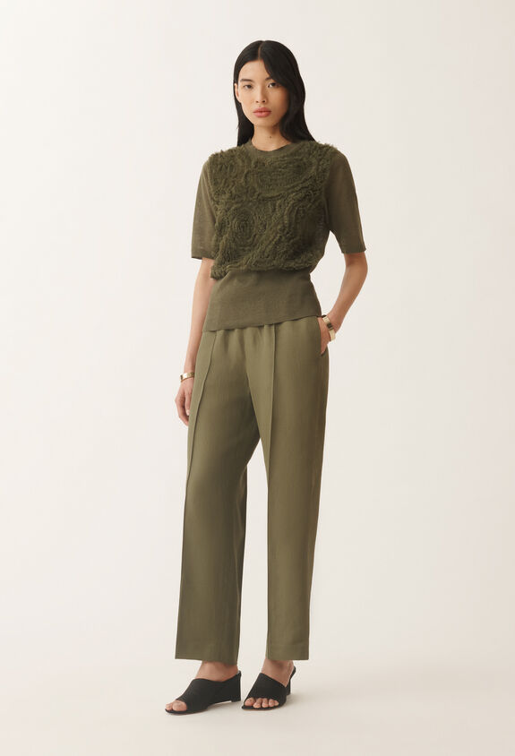 Fabiana Filippi Linen sweater, grass GRASS MAD275F539L3480000