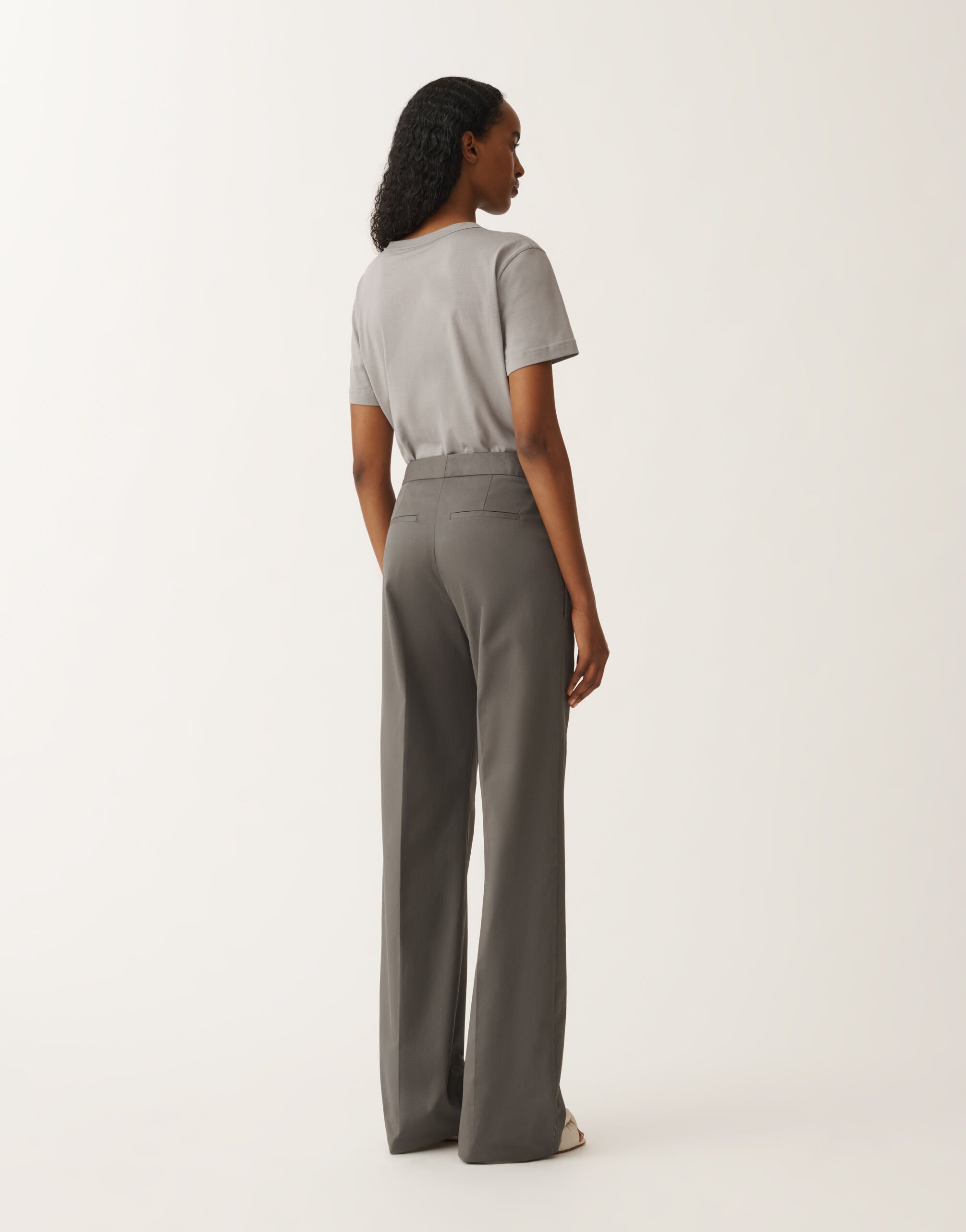 Fabiana Filippi Pantalon Deruta en gabardine de coton, plomb GRIS PAD265F320L1920000