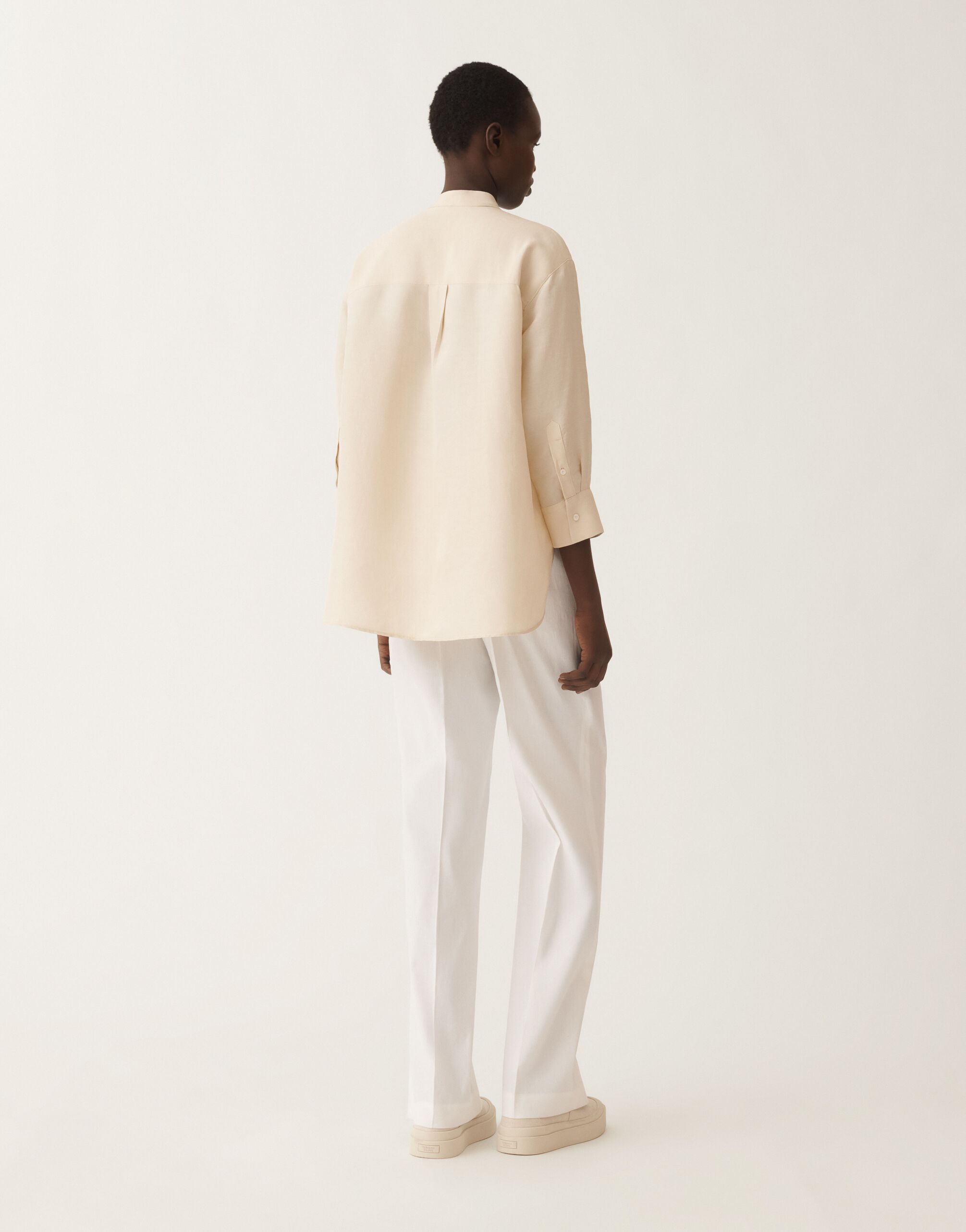 Fabiana Filippi Linen and viscose shirt, light sand SAND CADC02F351H5470000