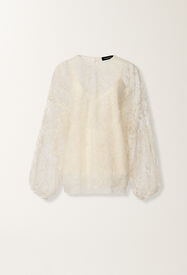 Fabiana Filippi Top de encaje, mantequilla MANTEQUILLA TPD276F749D9710000