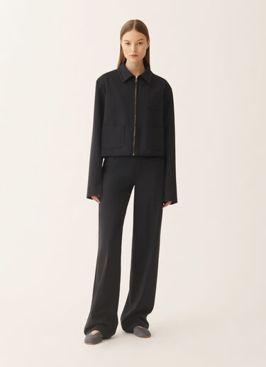 Fabiana Filippi Boxy jacket in midnight blue Milano stitch jersey Blue GCD266F208L7470000