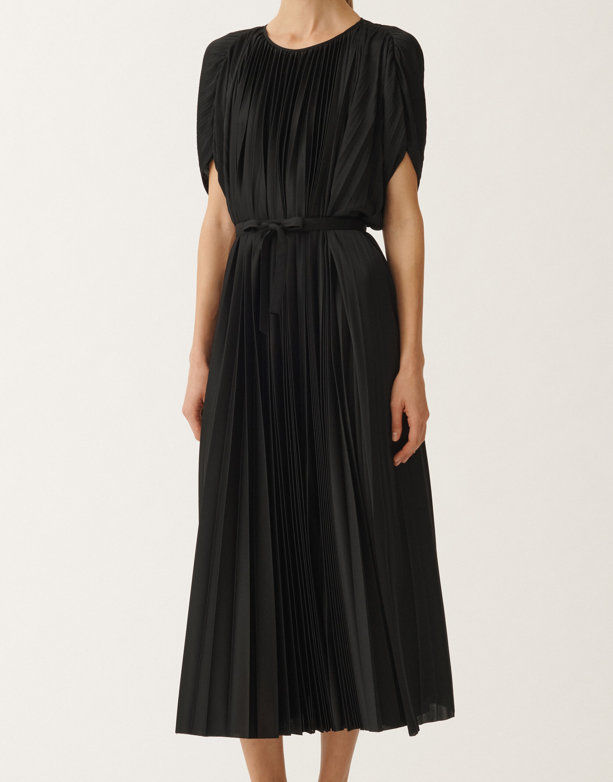 Fabiana Filippi Pleated jersey dress, black BLACK ABD265F440L2990000