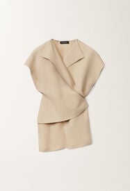 Fabiana Filippi Linen and viscose wrap top, sand SAND TPD275F731D5440000