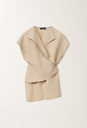 Fabiana Filippi Linen and viscose wrap top, sand SAND TPD275F731D5440000