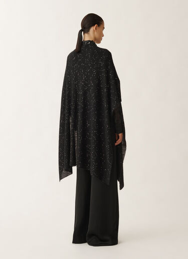 Fabiana Filippi Offenes Cape aus Mohair, schwarz SCHWARZ SAD265A811D8170000
