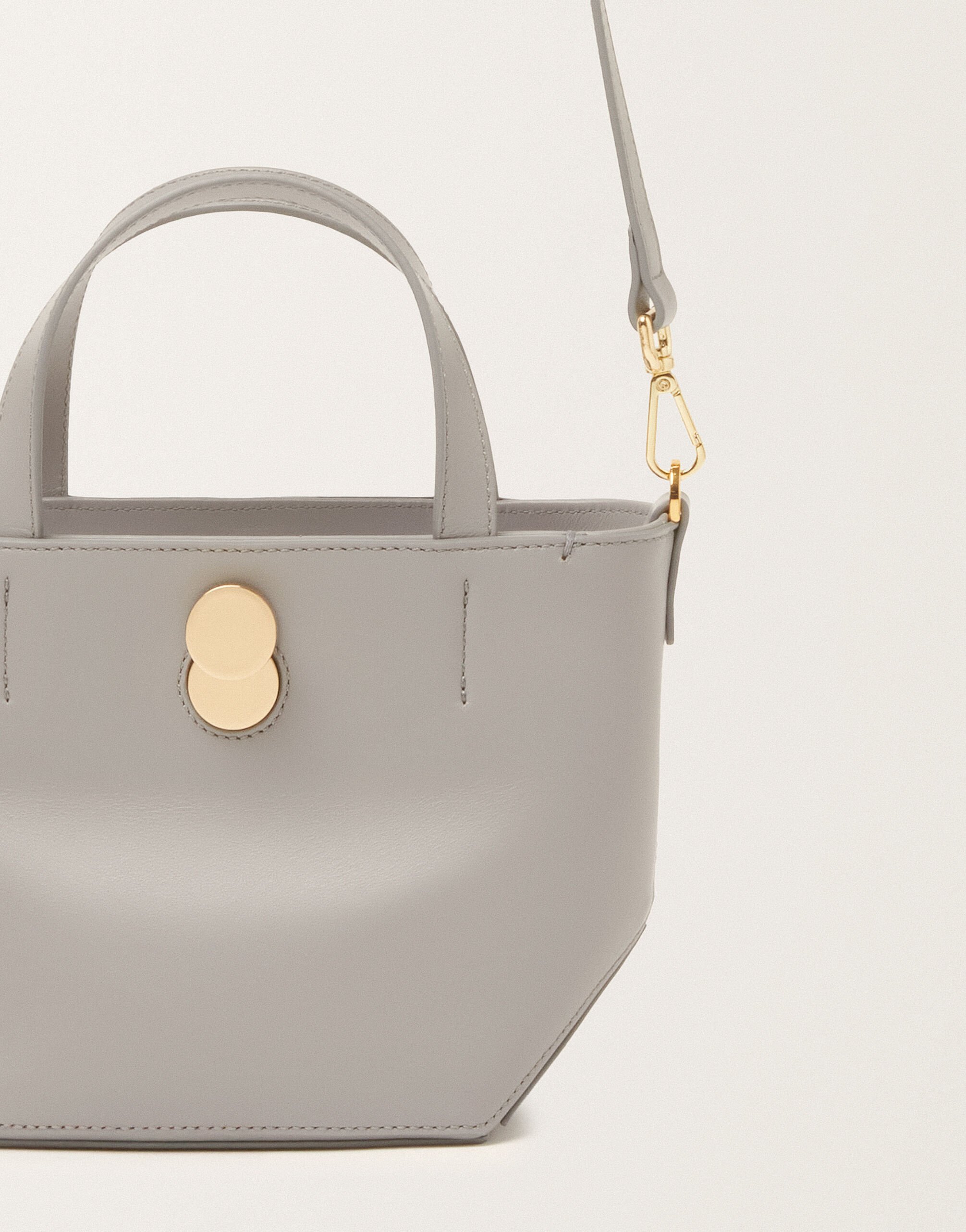 Fabiana Filippi Eclissi mini tote bag in nappa calfskin leather, shadow Gray BGD266A810M0070000