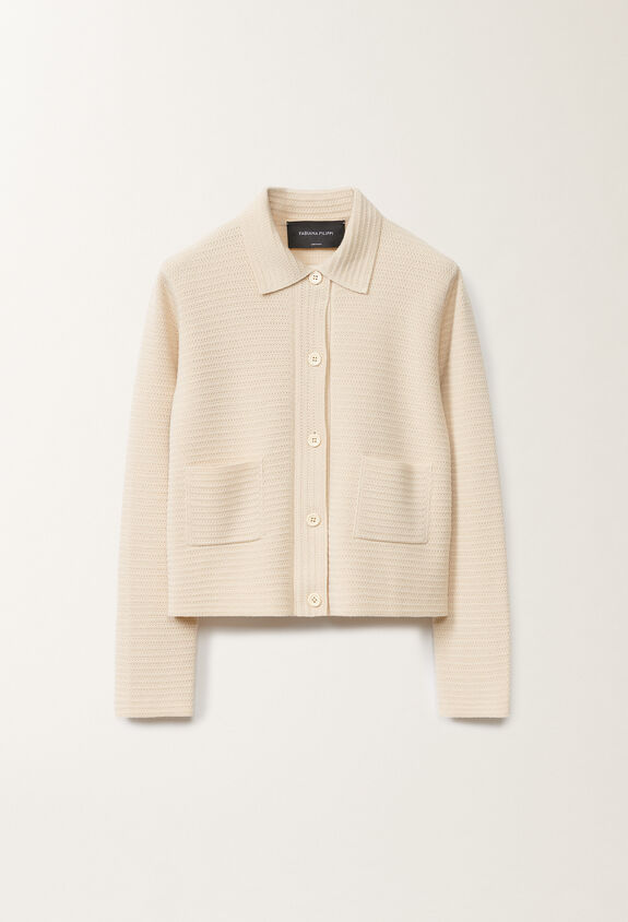 Fabiana Filippi Wool and cotton jacket, vanilla WHITE GCD265F220D5100000