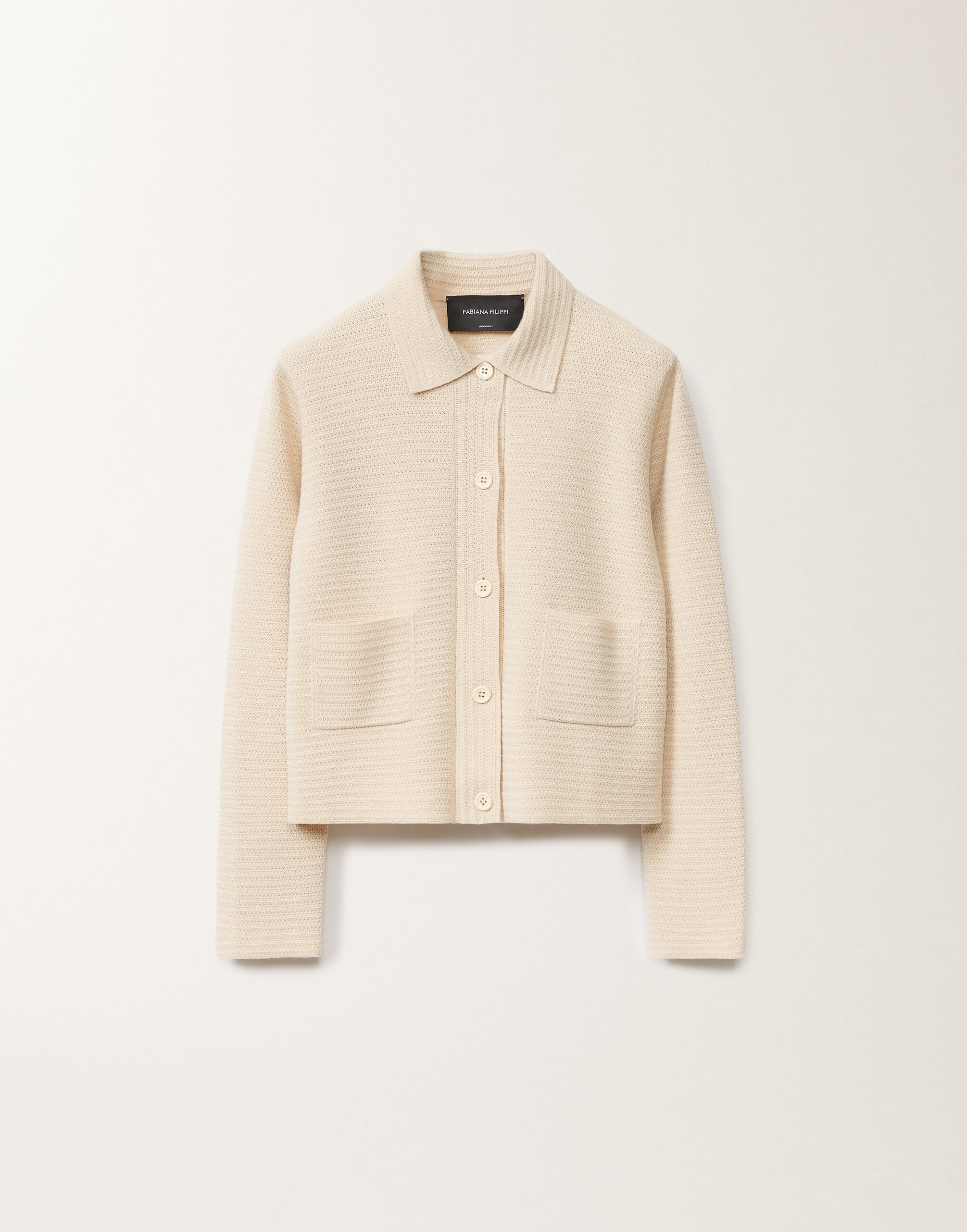 Fabiana Filippi Wool and cotton jacket, vanilla WHITE GCD265F220D5100000