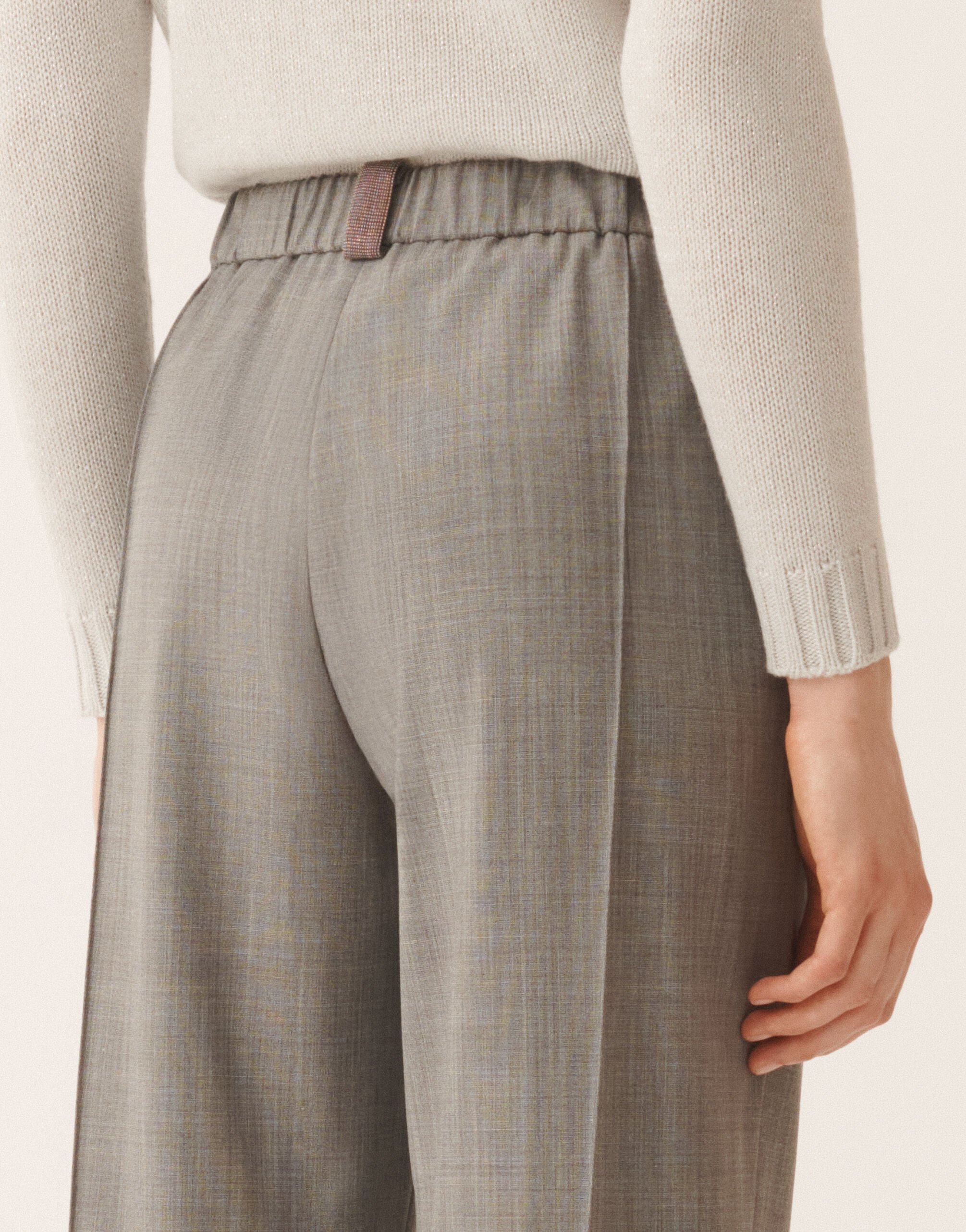 Fabiana Filippi Gubbio jogging pants in bistretch fresco wool, rock mélange Gray PAD266F322L7630000