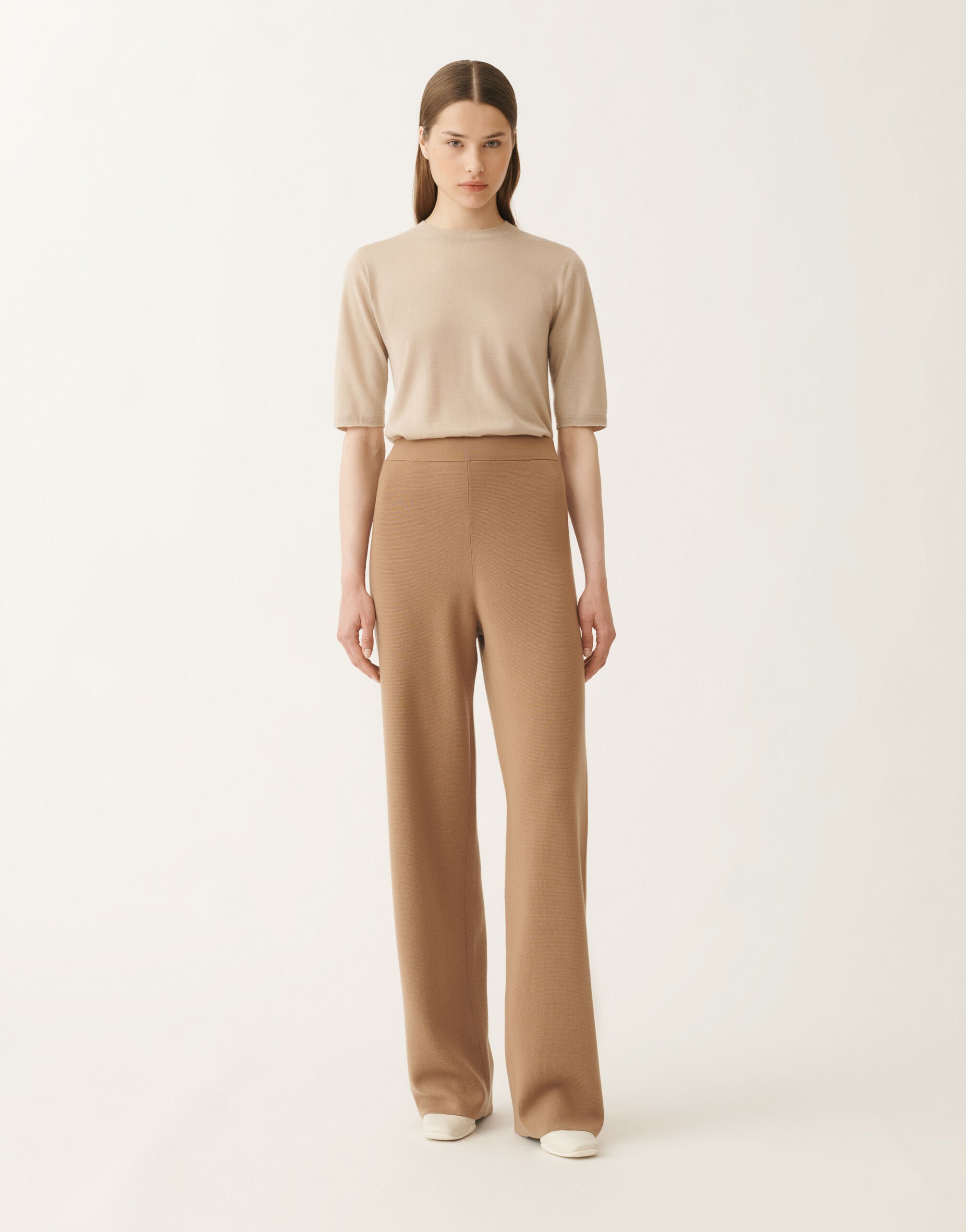 Fabiana Filippi Hose aus Merinowolle, weidenfarben Braun PAD215F335D4620000