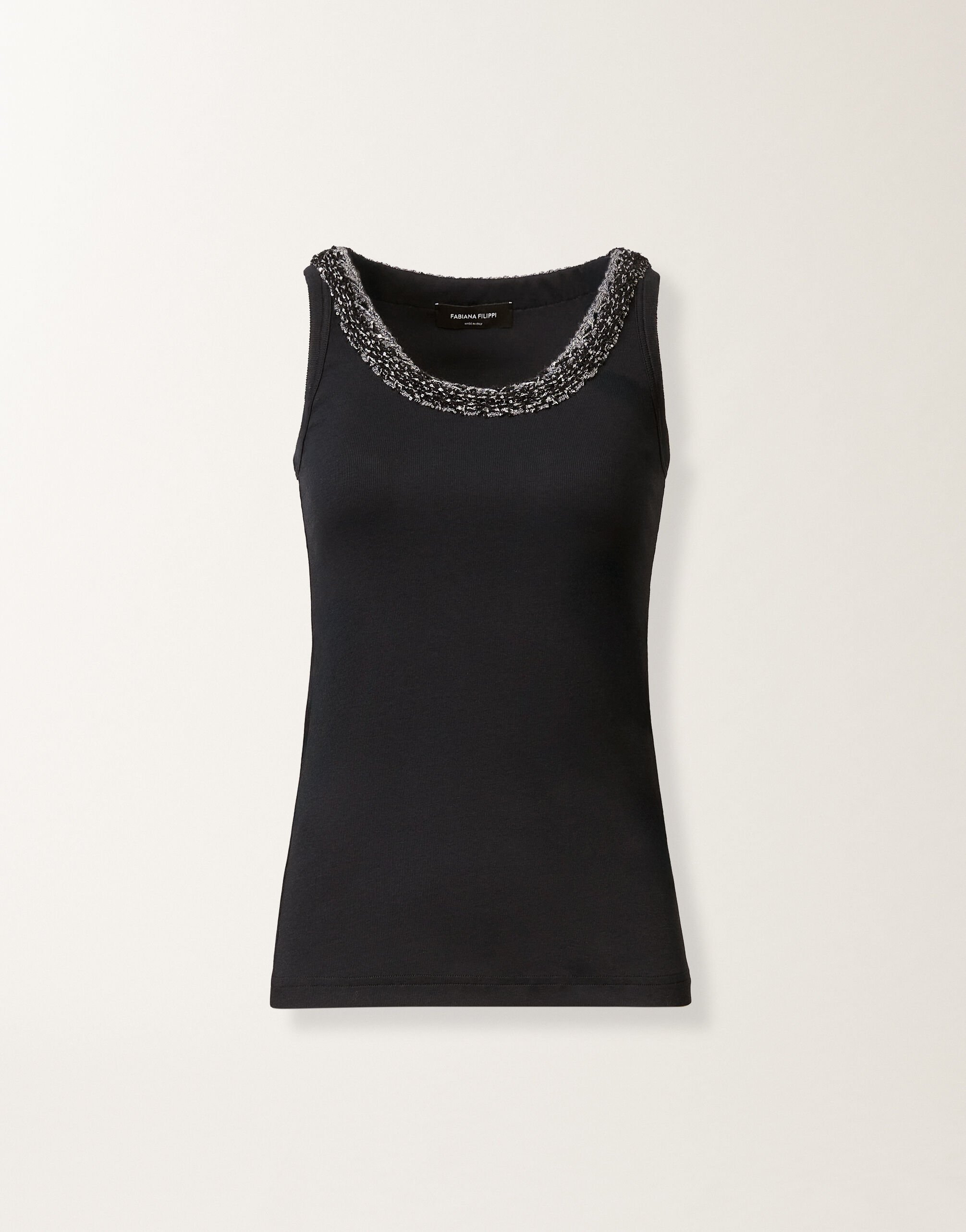 Fabiana Filippi Jersey tank top, midnight blue Blue JED266F602L9180000