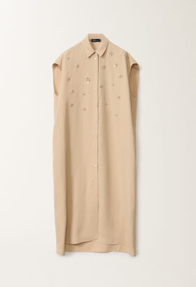 Fabiana Filippi Linen and viscose shirt dress, sand AQUAGREEN ABD275F625L2330000