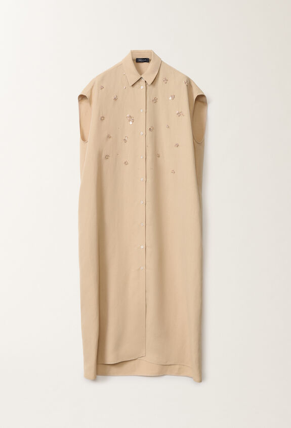 Fabiana Filippi Linen and viscose shirt dress, sand SAND ABD275F655L3720000
