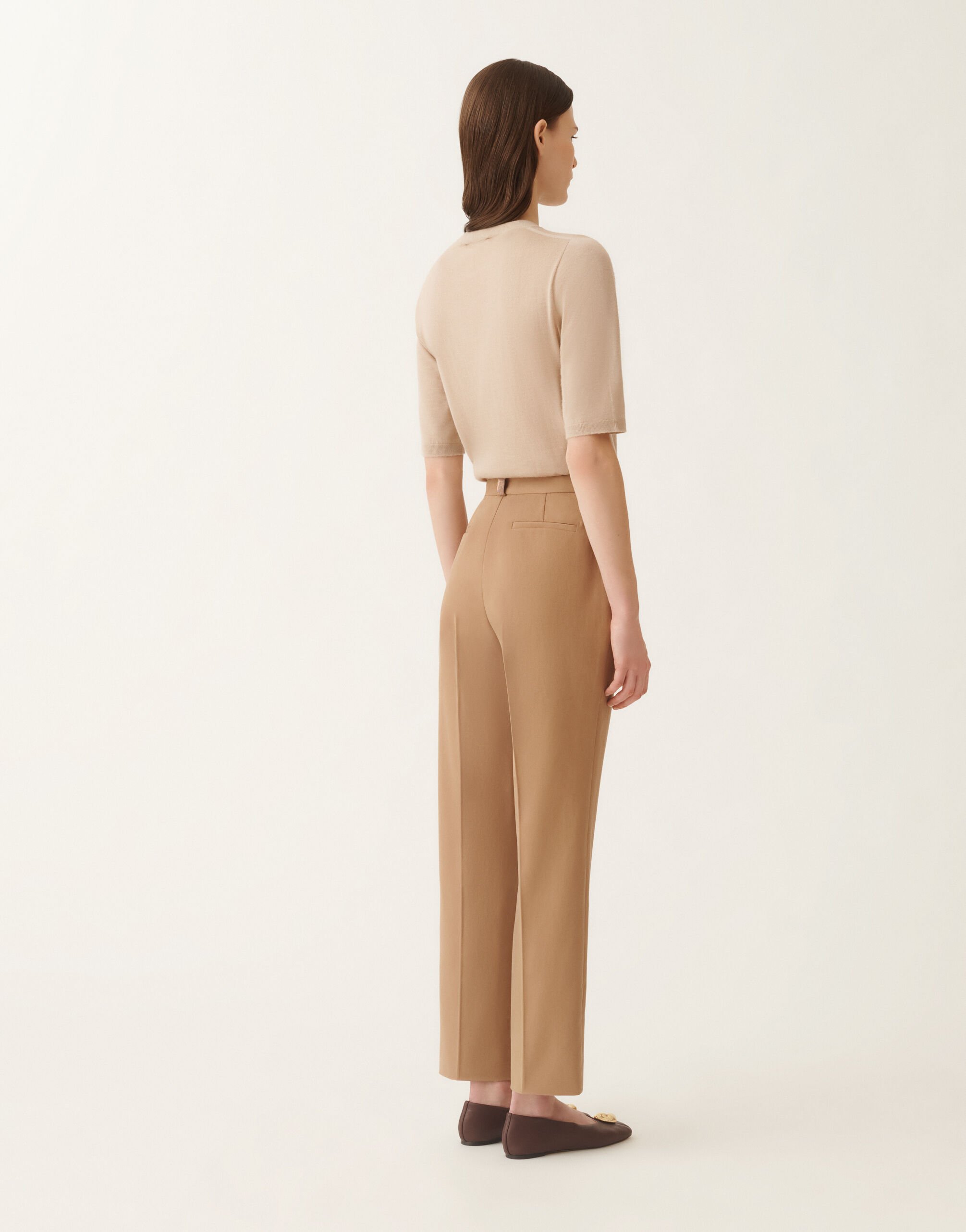 Fabiana Filippi Hose Montefalco aus Baumwollgabardine, weidenfarben Braun PAD215F326L5150000