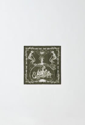Fabiana Filippi Printed silk twill bandana, loden and white WHITE SAD214A787I1510000