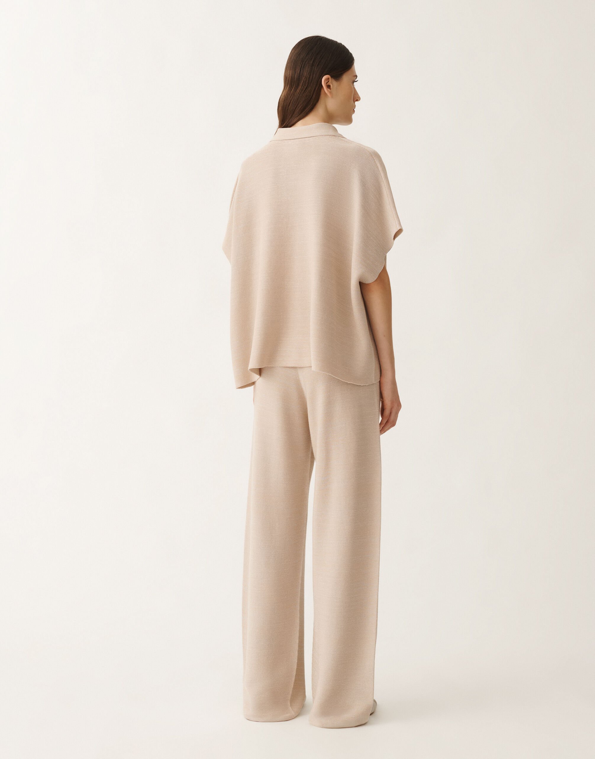 Fabiana Filippi Cotton polo with lurex, sand SAND MAD275F505L2330000