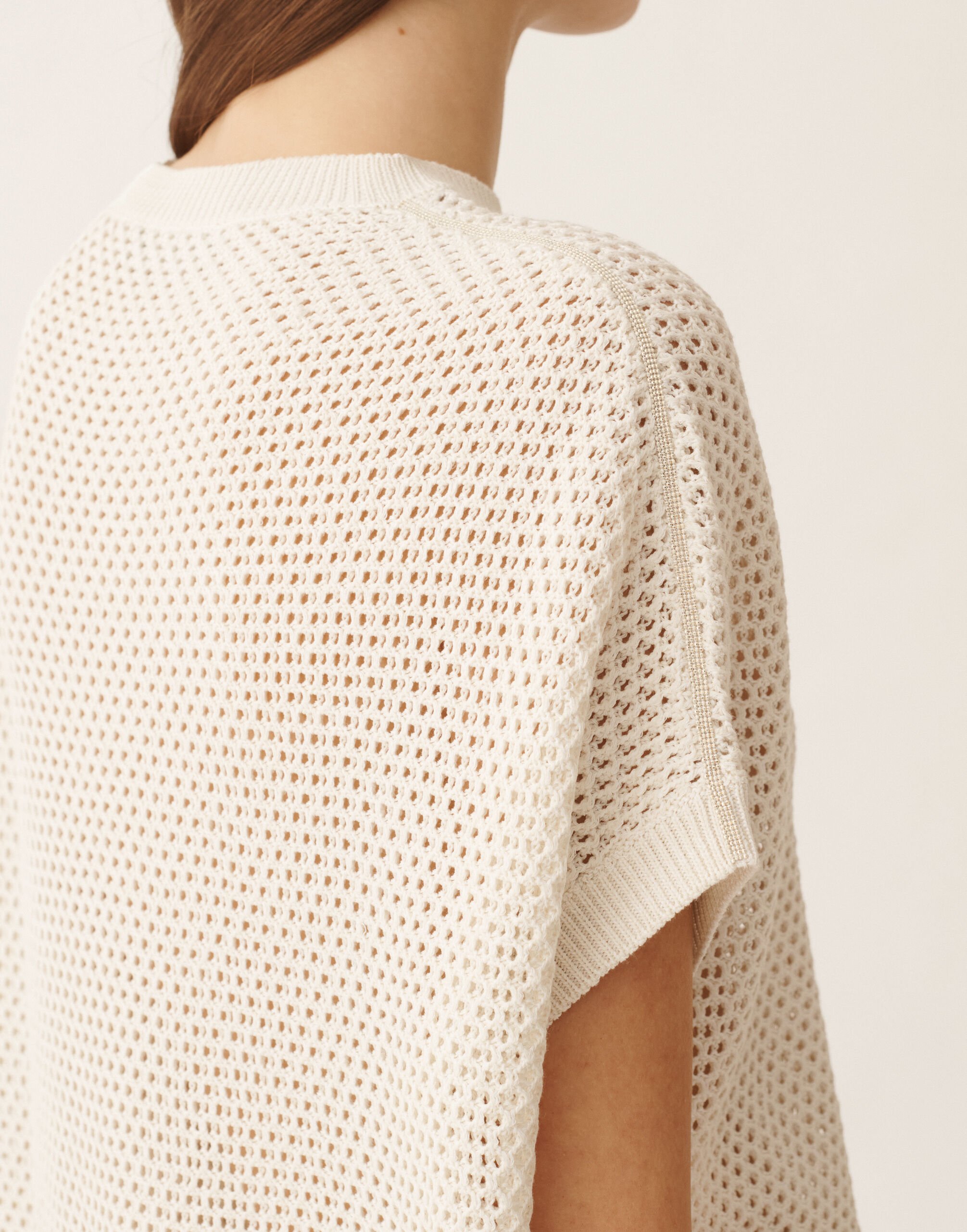 Cappa in cotone organico con viscosa brillante, burro Fabiana Filippi Cappa in cotone organico con viscosa brillante, burro BURRO MAD276F495M1330000