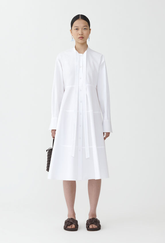 Fabiana Filippi Robe-chemise en popeline, blanc optique ABD274F482D6140000