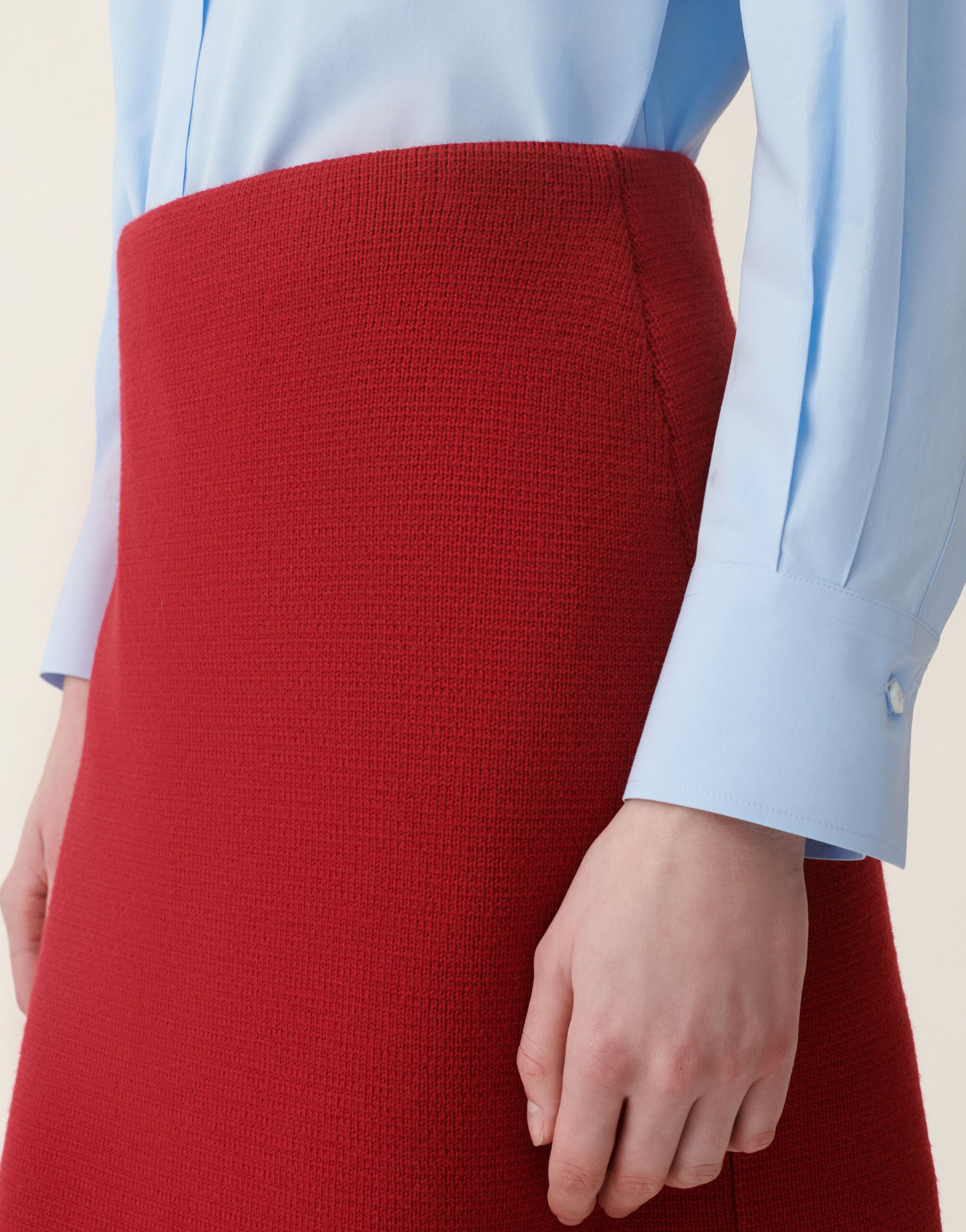 Fabiana Filippi Minigonna in lana merino, rosso Rosso GND216F325D4620000