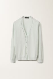 Fabiana Filippi Strickjacke aus Bio-Baumwolle, wassergrün WASSERGRÜN MAD265F070L2470000