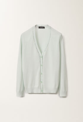 Fabiana Filippi Organic cotton cardigan, aqua green AQUAGREEN MAD265F070L2470000