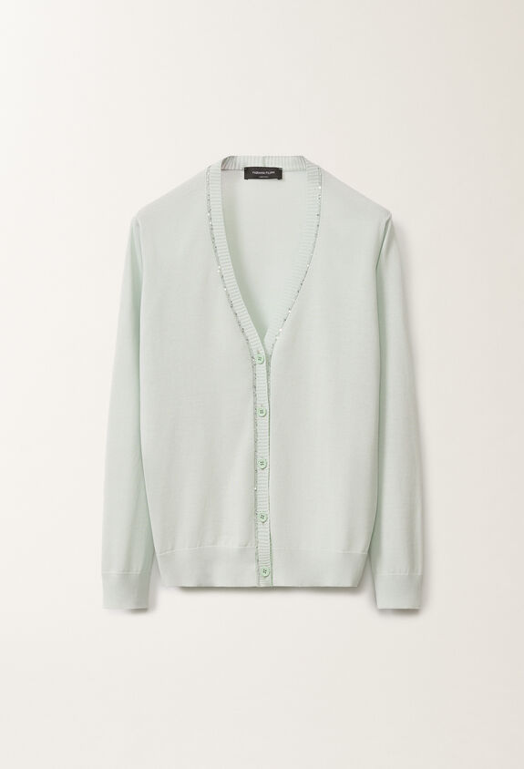 Fabiana Filippi Cardigan en coton biologique, vert d’eau VERT EAU MAD265F070L2470000