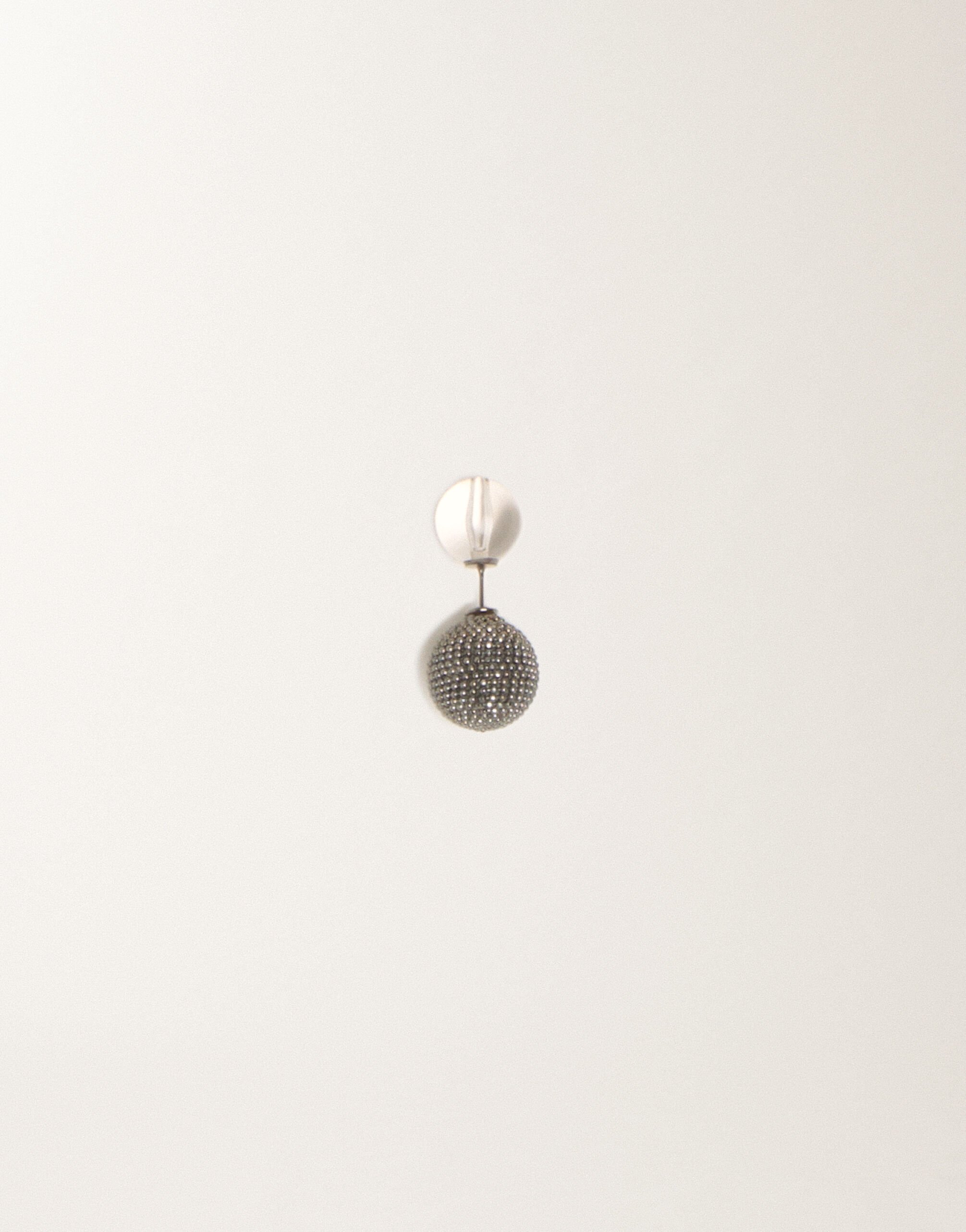 Fabiana Filippi Double ball earrings in plexi and filo diamante, smoke Gray BXD266A862M0230000