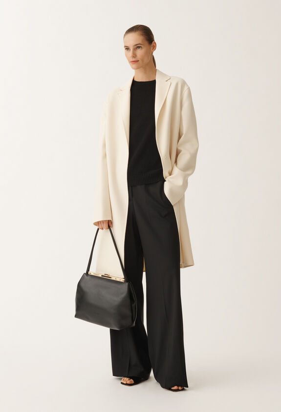 Fabiana Filippi Double wool coat, vanilla WHITE CTD265F463L3020000