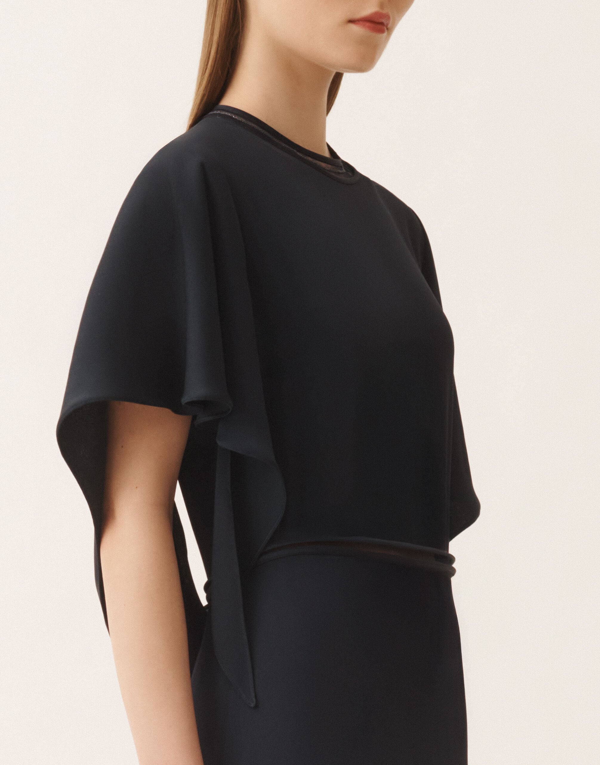 Midi dress in midnight blue enver satin for Women | Fabiana Filippi®