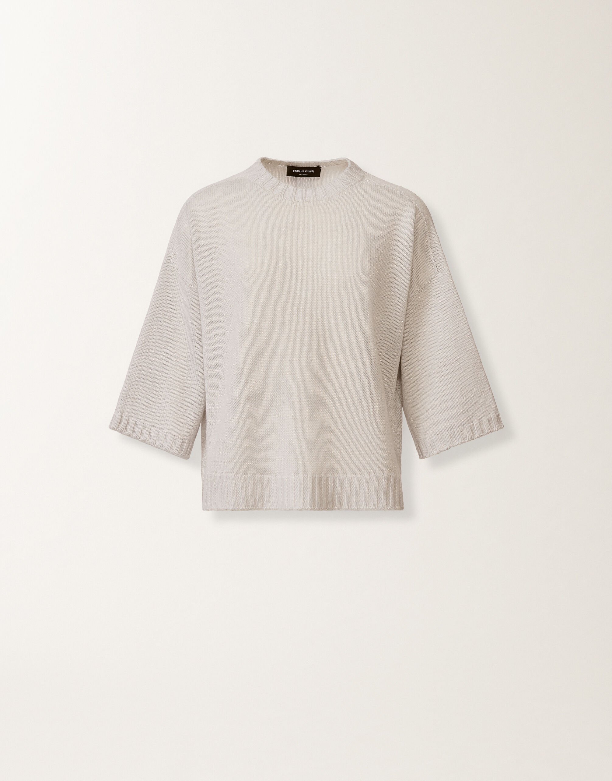 Fabiana Filippi Platinum T-shirt with lurex, rain Gray MAD266F019L8970000