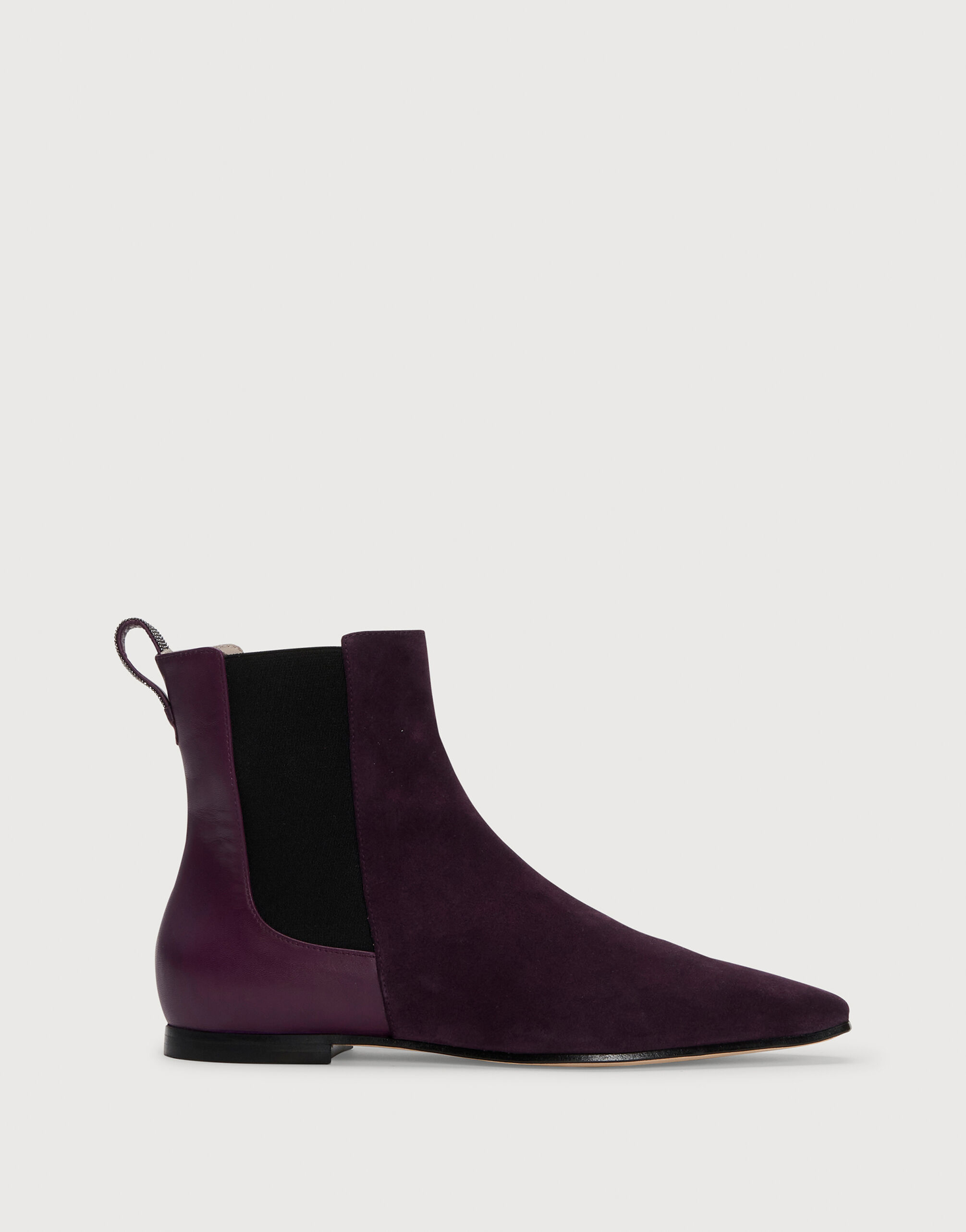 Suede and leather Beatles boots purple Boots for Women Fabiana